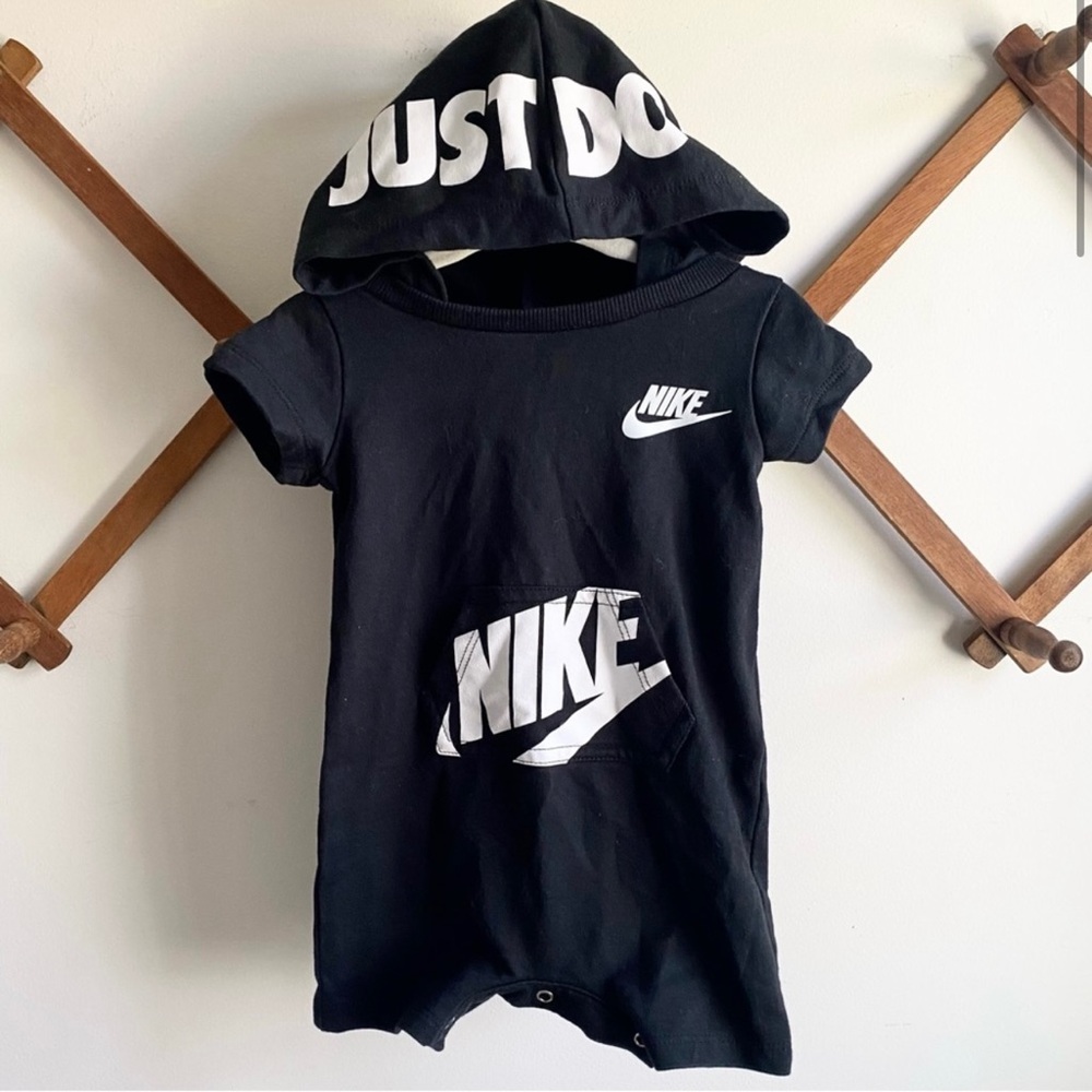 Black & White NIKE JUST DO IT Hooded Onesie